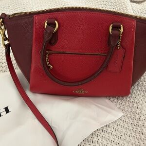 Coach Leather Cherry Colorblock Red Crossbody Bag LIKE NEW with dust bag